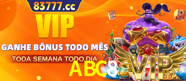 Banner promocional do ABC8 oferecendo 100% de recompensas adicionais contínuas para quem fizer o login diário (Daily sign-in), com um mascote de coelho.