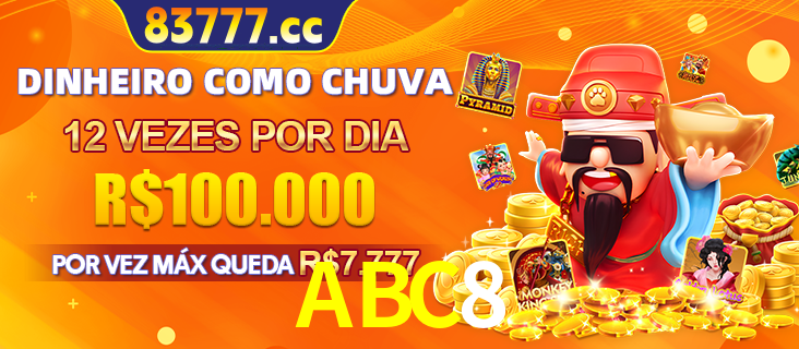 Banner do programa de recompensas Recomende para amigos do ABC8, detalhando os bônus por convidar amigos, com prêmios que chegam a R$288.888.